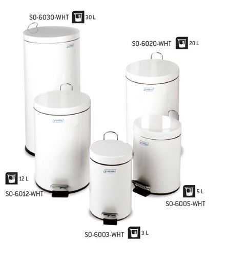 SO-6003-MSSTL Treteimer-rund 3 L / Edelstahl poliert, Edelstahl 18/0